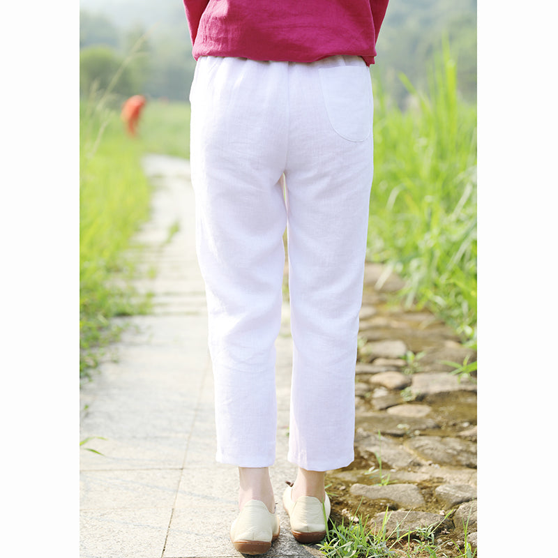 Linen Summer Autumn Women Casual Pants with Pockets SMM97223 VPPBUY shop