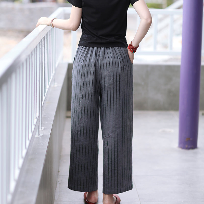 Linen Summer Autumn Women Casual Pants with Pockets SMM97240 VPPBUY shop