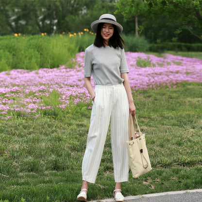 Summer Linen Summer Autumn Women Casual Pants with Pockets SXM97243 VPPBUY shop