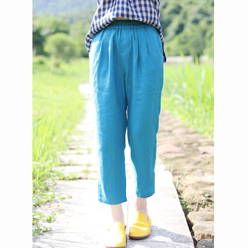 Linen Summer Autumn Women Casual Pants with Pockets SMM97224 VPPBUY shop