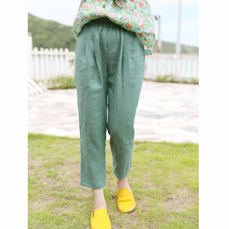 Linen Summer Autumn Women Casual Pants with Pockets SMM97225 VPPBUY shop