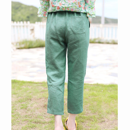 Linen Summer Autumn Women Casual Pants with Pockets SMM97225 VPPBUY shop