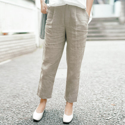 Linen Summer Autumn Women Casual Pants with Pockets SJ97206 VPPBUY shop