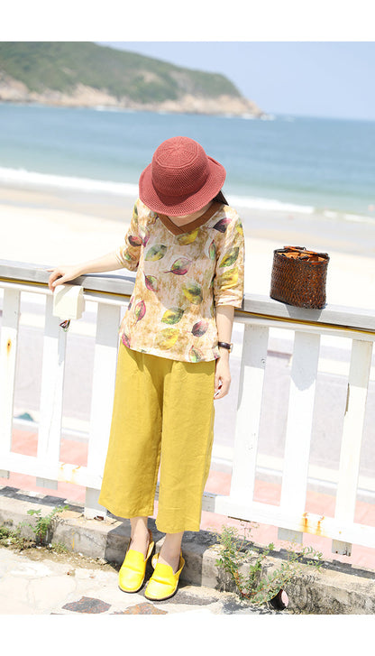 Linen Summer Autumn Women Casual Pants with Pockets SMM97227 VPPBUY shop