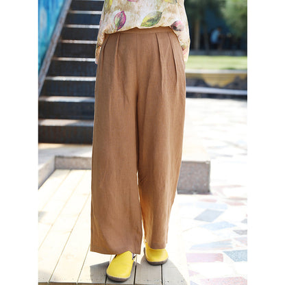 Linen Summer Autumn Women Casual Pants with Pockets SMM97228 VPPBUY shop