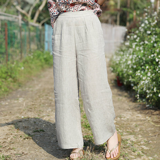 Linen Summer Autumn Women Casual Pants with Pockets SMM97233 VPPBUY shop