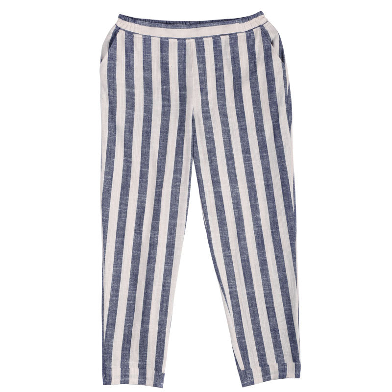 Stripe Summer Linen Summer  Women Casual Pants with Pockets SXM97244 VPPBUY shop