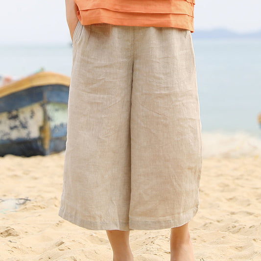 Linen Summer Autumn Women Casual Pants with Pockets SMM97239 VPPBUY shop