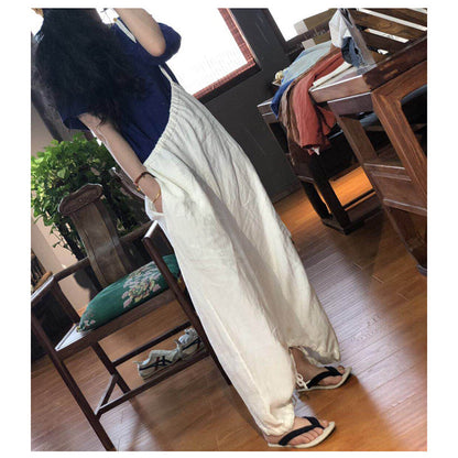 Linen Summer Autumn Overall Women Casual Pants with Single Strap PZ97250 VPPBUY shop