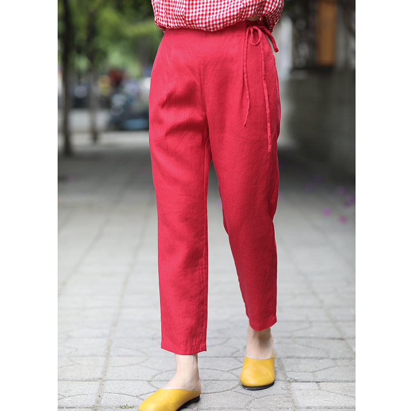 Linen Summer Autumn Women Casual Pants with Pockets SMM97207 VPPBUY shop