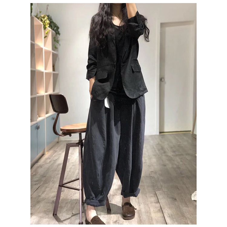 Wide Leg Pants Linen Summer Autumn Women Casual Pants with Pockets PZ97252 VPPBUY shop