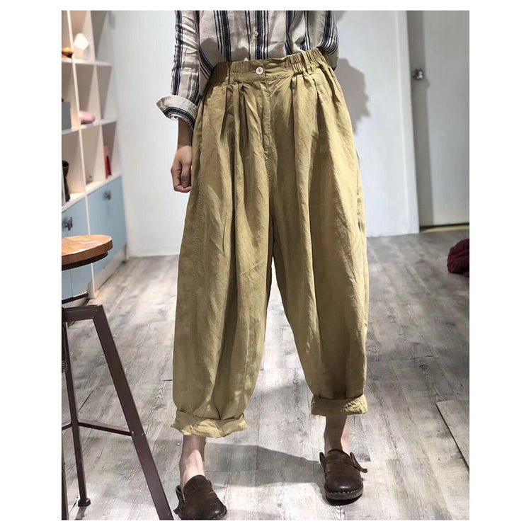 Wide Leg Pants Linen Summer Autumn Women Casual Pants with Pockets PZ97252 VPPBUY shop