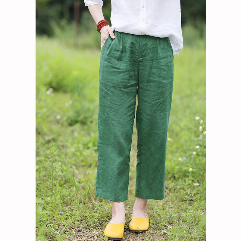 Linen Summer Autumn Women Casual Pants with Pockets SMM97210 VPPBUY shop