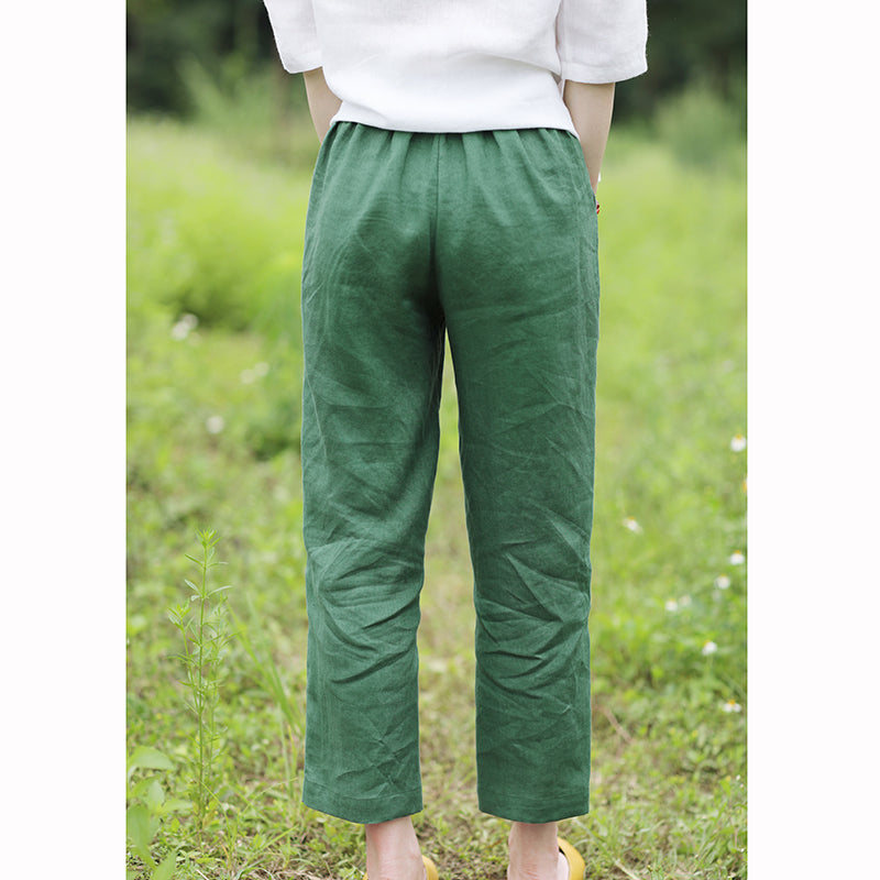 Linen Summer Autumn Women Casual Pants with Pockets SMM97210 VPPBUY shop