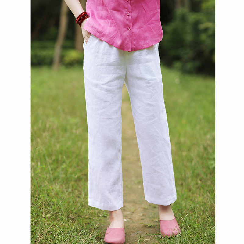 Linen Summer Autumn Women Casual Pants with Pockets SMM97212 VPPBUY shop