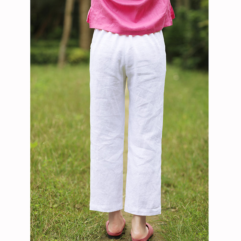 Linen Summer Autumn Women Casual Pants with Pockets SMM97212 VPPBUY shop