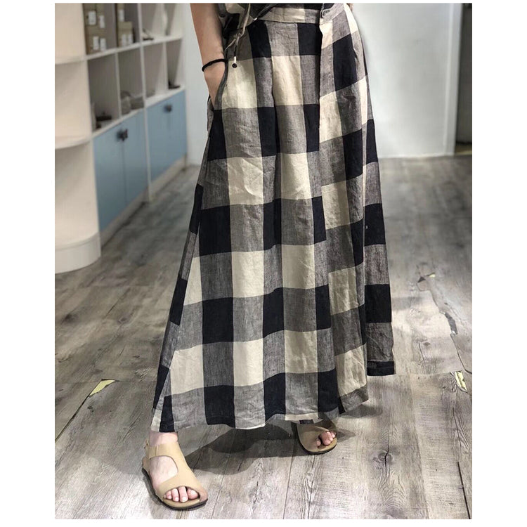 Plaid Linen Summer Autumn Jumpsuits Women Casual Overall Pants PZ97255 VPPBUY shop