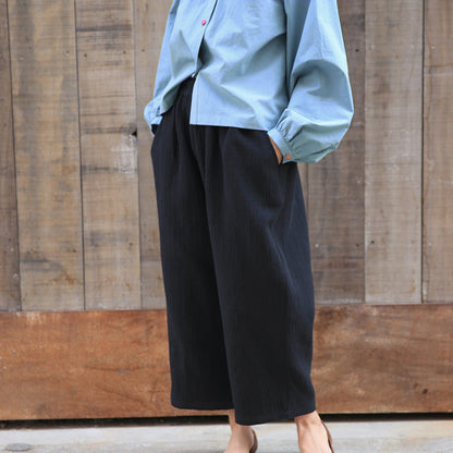 Black Women Casual Linen Wide Leg Pants Z98406 VPPBUY shop