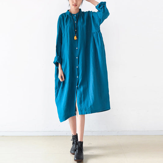 Women Loose Fitting Linen Dresses Summer Casual Women Shirts Dresses AMT96224 VPPBUY shop