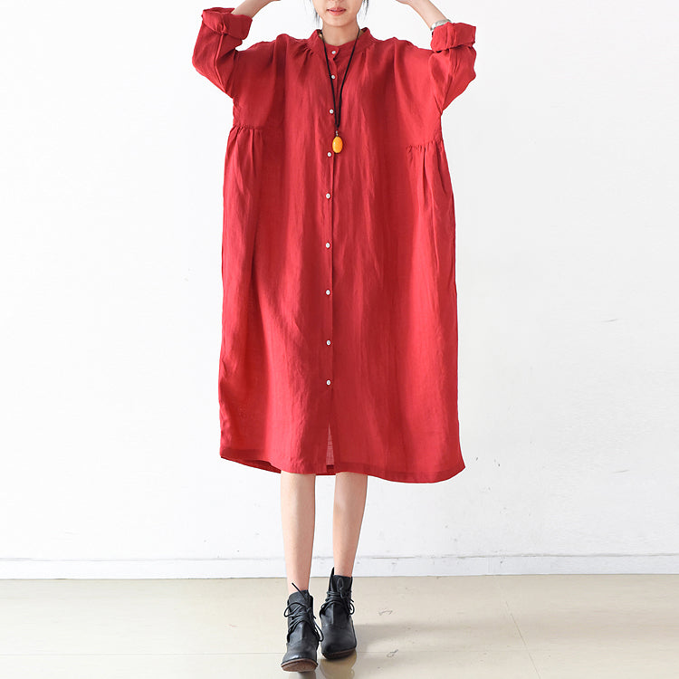 Women Loose Fitting Linen Dresses Summer Casual Women Shirts Dresses AMT96224 VPPBUY shop