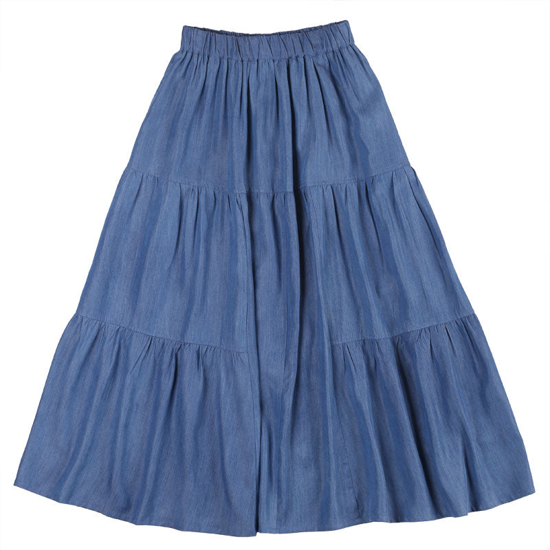 Denim Cotton Women's Skirts Summer Linen Skirt Elastic Waist SSM09754 VPPBUY shop