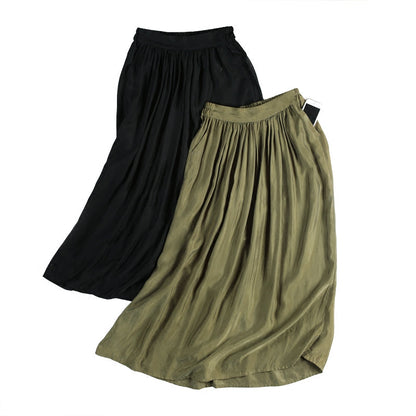 Women's Skirts Summer Linen Skirt Elastic Waist SXM09757 VPPBUY shop