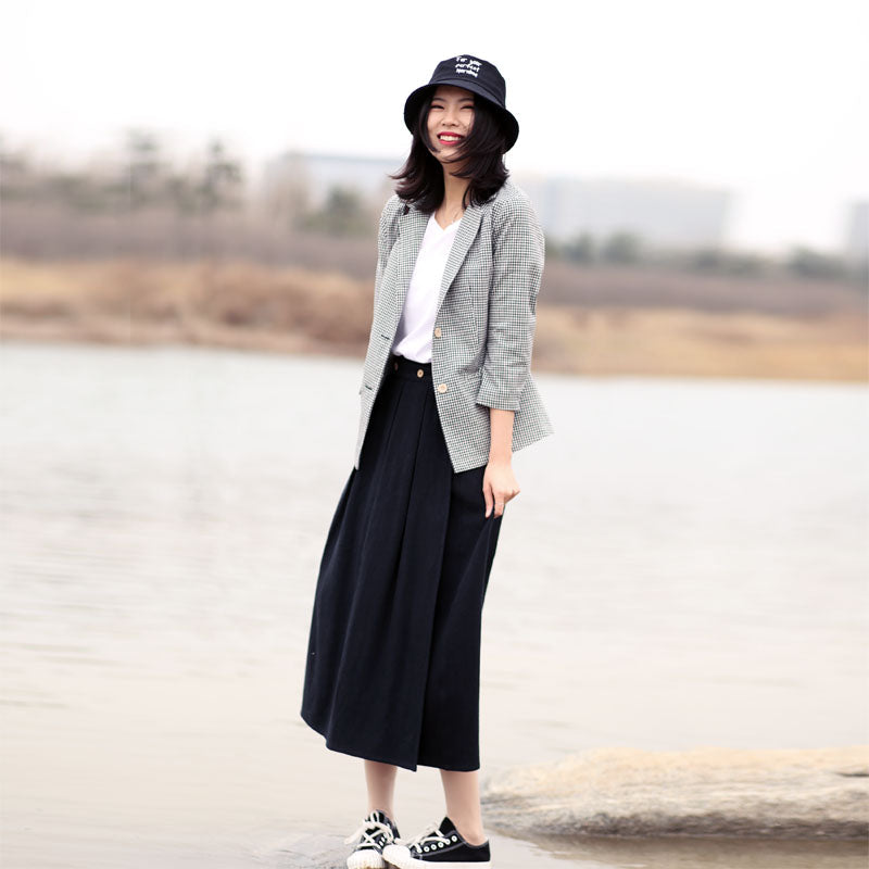 Women's Skirts Summer Linen Skirt Elastic Waist SXM09758 VPPBUY shop