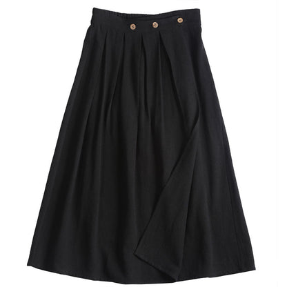 Women's Skirts Summer Linen Skirt Elastic Waist SXM09758 VPPBUY shop