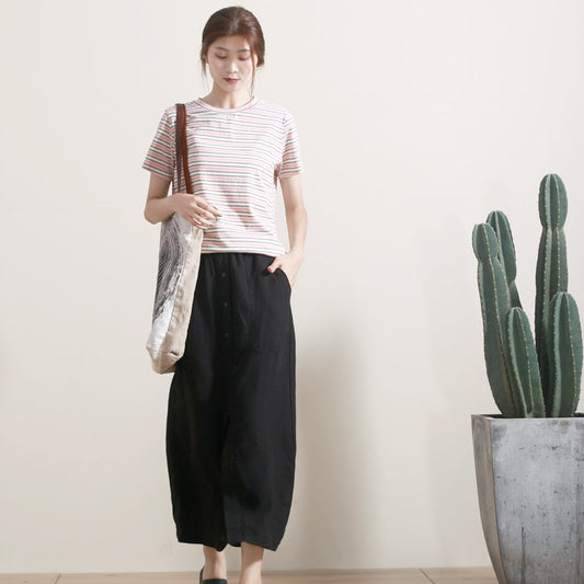 Women's Skirts Summer Linen Skirt  GU98401 VPPBUY shop