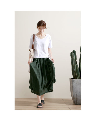 Women's Skirts Summer Linen Skirt  GU98403 VPPBUY shop