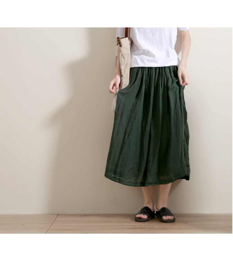 Women's Skirts Summer Linen Skirt  GU98403 VPPBUY shop