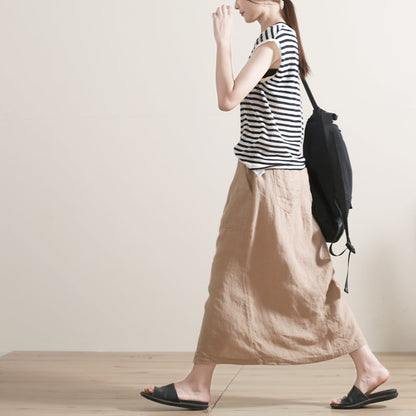 Women's Skirts Summer Linen Skirt  GU98401 VPPBUY shop