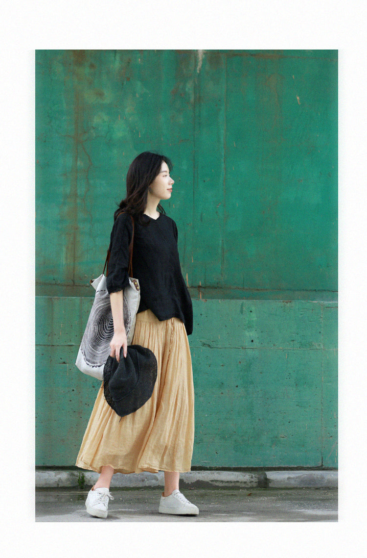 Women's Skirts Summer Linen Skirt  GU98404 VPPBUY shop