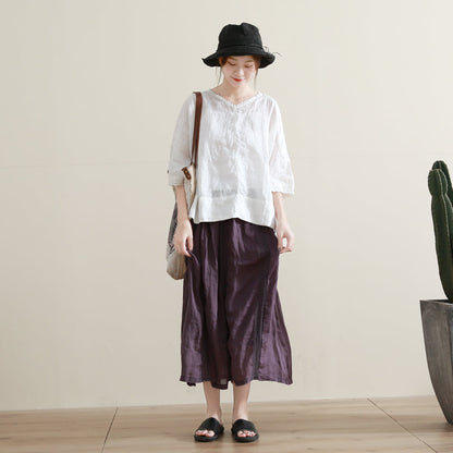 Women's Skirts Summer Linen Skirt  GU98405 VPPBUY shop