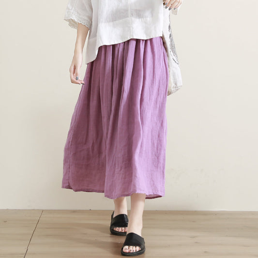 Women's Skirts Summer Linen Skirt  GU98406 VPPBUY shop