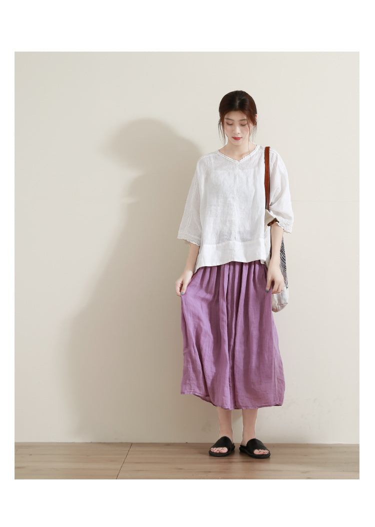 Women's Skirts Summer Linen Skirt  GU98406 VPPBUY shop