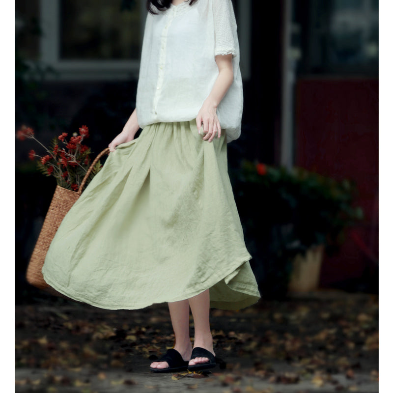 Women's Skirts Summer Linen Skirt  GU98407 VPPBUY shop