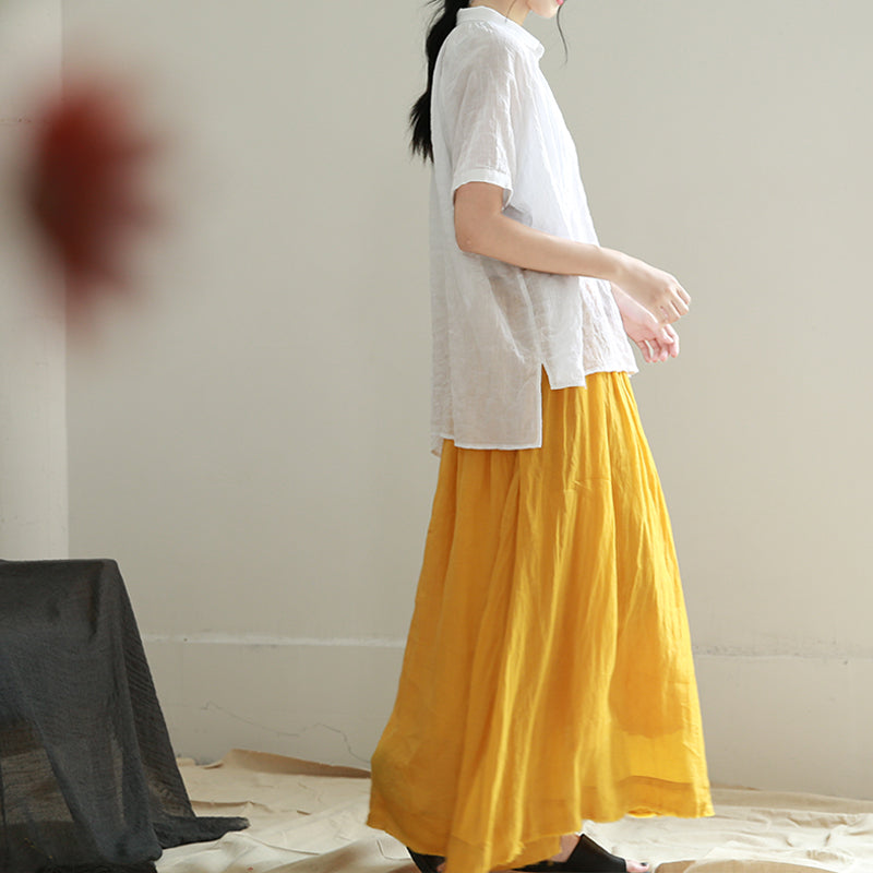 Women's Skirts Summer Linen Skirt  GU98408 VPPBUY shop