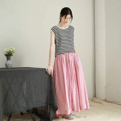 Women's Skirts Summer Linen Skirt  GU98408 VPPBUY shop