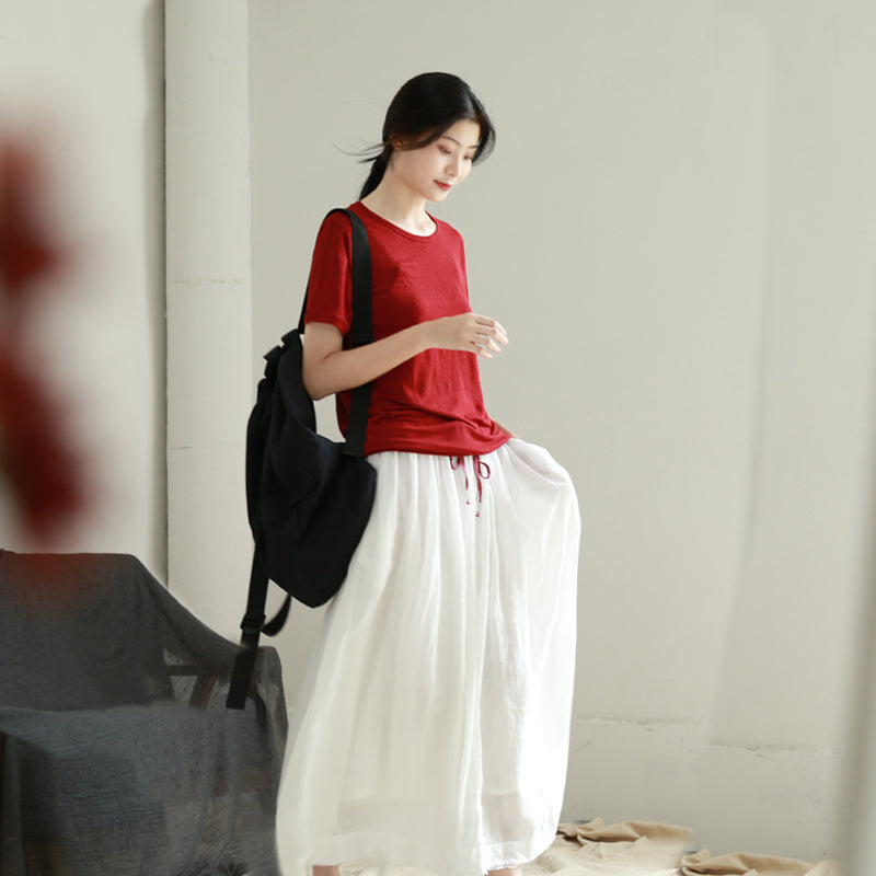 Women's Skirts Summer Linen Skirt  GU98408 VPPBUY shop