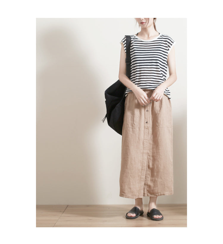 Women's Skirts Summer Linen Skirt  GU98401 VPPBUY shop