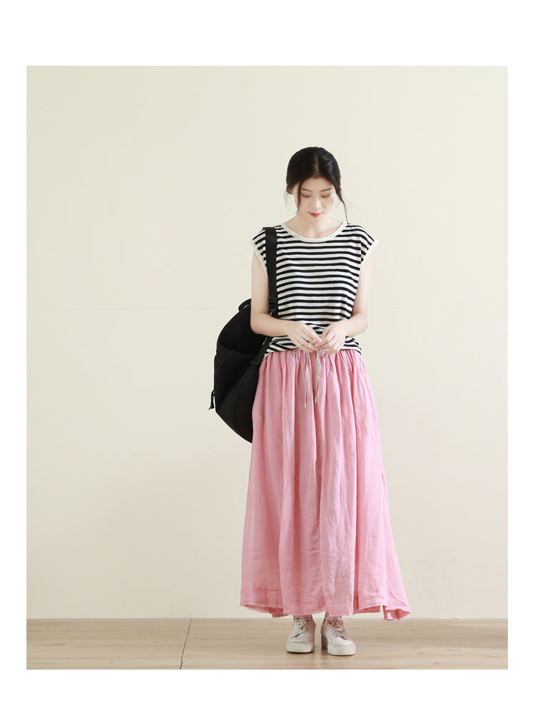 Women's Skirts Summer Linen Skirt  GU98408 VPPBUY shop