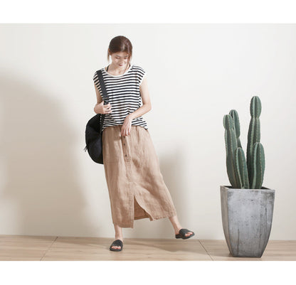 Women's Skirts Summer Linen Skirt  GU98401 VPPBUY shop