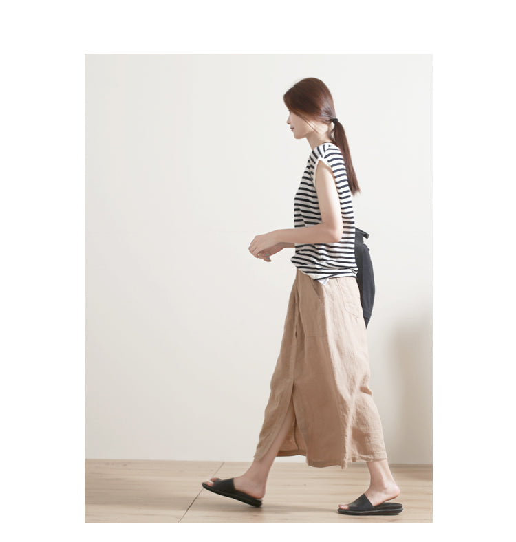 Women's Skirts Summer Linen Skirt  GU98401 VPPBUY shop