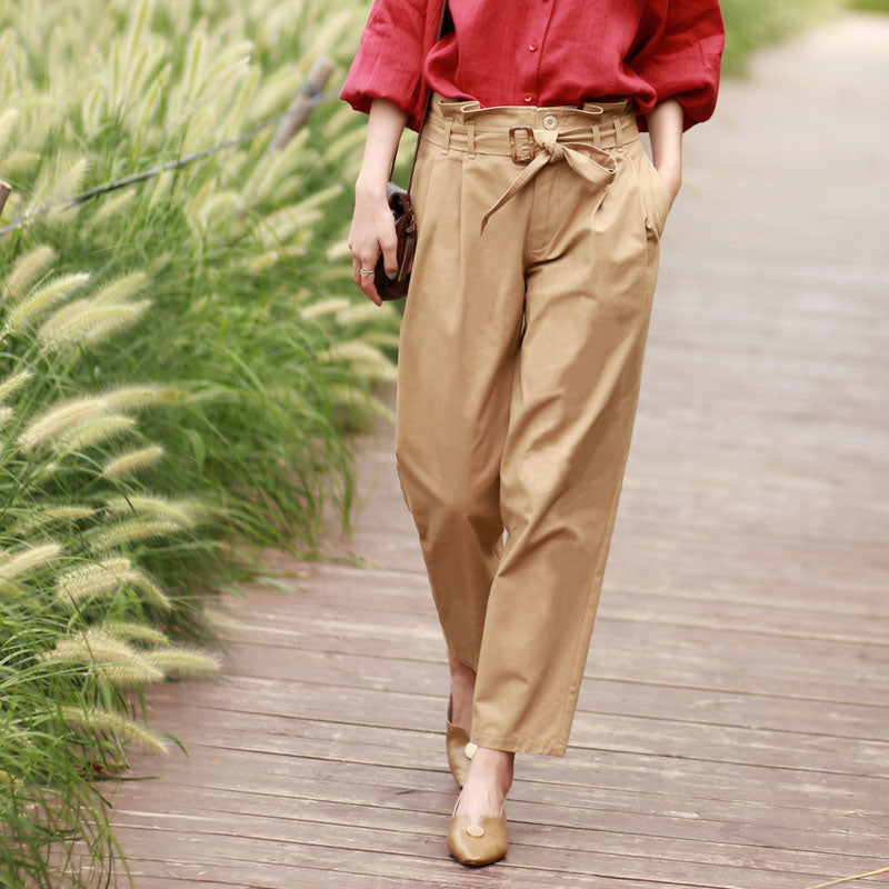 Spring Autumn Women Casual cotton Pants with Pockets SXM97275 VPPBUY shop