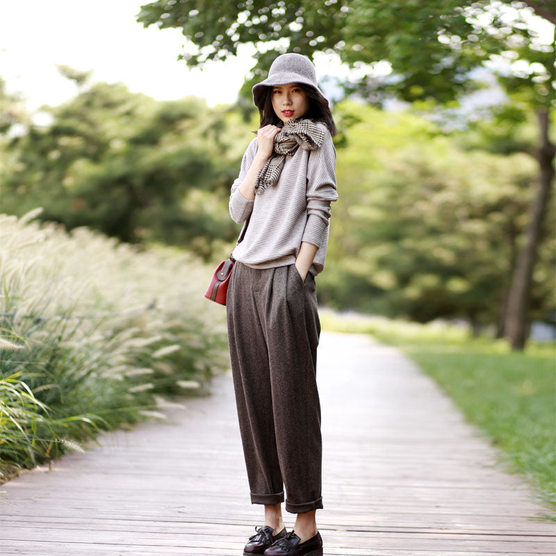 Spring Autumn Women Casual Cotton Pants with Pockets SXM97271 VPPBUY shop