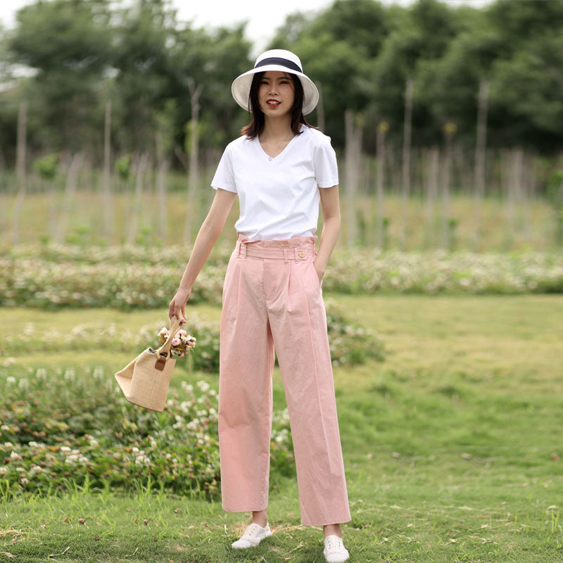 Spring Autumn Women Casual cotton Pants with Pockets SXM97273 VPPBUY shop