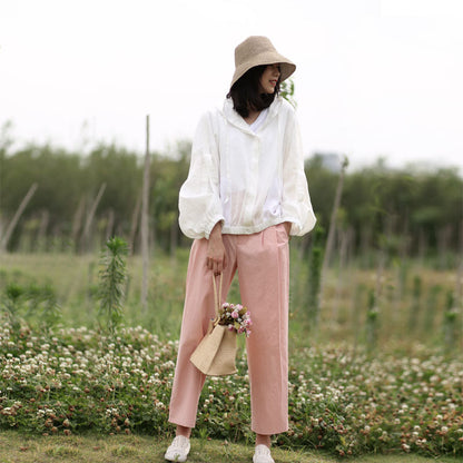 Spring Autumn Women Casual cotton Pants with Pockets SXM97273 VPPBUY shop