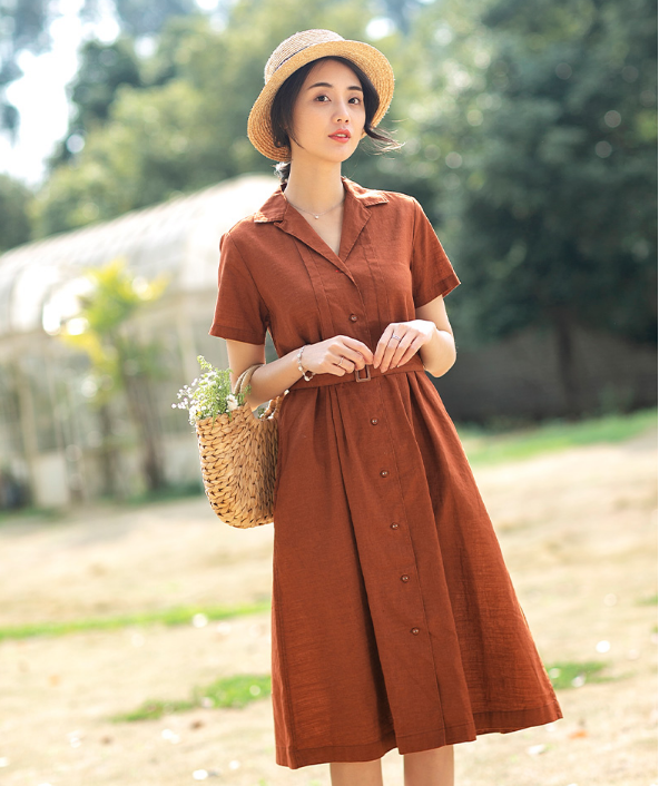 Summer Cotton Linen Spring Women Dresses QJ05076 VPPBUY shop