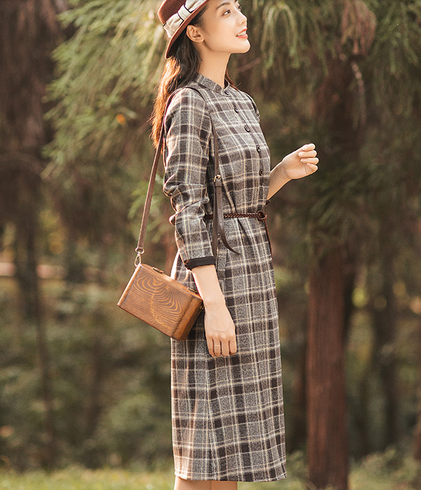 Plaid Summer Cotton Linen Spring Women Dresses QJ05083 VPPBUY shop